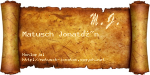 Matusch Jonatán névjegykártya